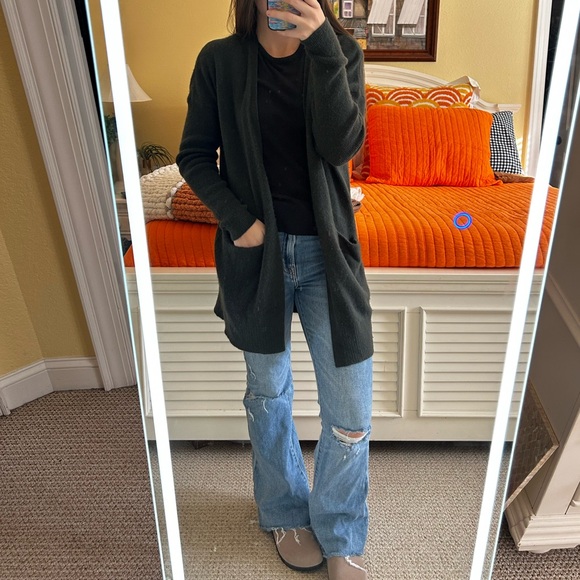 Aqua Cashmere Green Cardigan - Picture 2 of 4